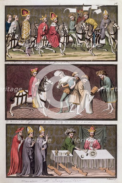 The emperor of Saxony and his court.