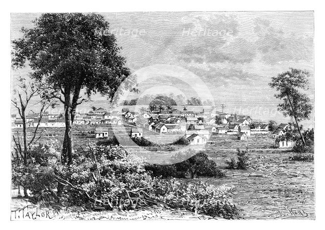 'Port Limon and Uvas Island', c1890.Artist: A Kohl