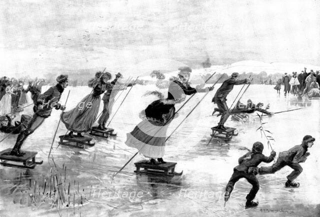 A Popular Winter Amusement in Germany, 1898. Creator: HC Seppings Wright.