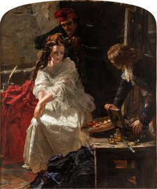 Charlotte Corday in the Prison of the Conciergerie, 1862. Creator: Ward, Edward Matthew (1816-1879).
