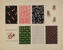 Figured Material from Quilt, c. 1936. Creator: Dorothy Posten.