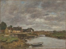 Trouville. An old bridge upon the Touques, c1890. Creator: Boudin, Eugène-Louis (1824-1898).