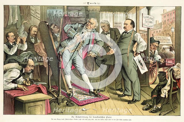 Cartoon from Puck, between 1880 and 1889. Creators: Joseph Keppler, Bernhard Gillam.