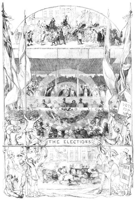 Scenes from the Elections - drawn by George Thomas, 1857. Creator: Unknown.