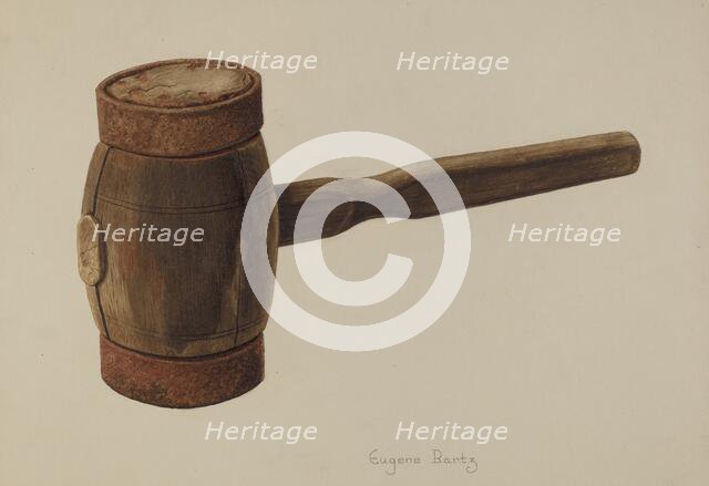Chalking Mallet, 1935/1942. Creator: Eugene Bartz.