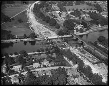 Twickenham Bridge under construction, Twickenham, Richmond Upon Thames, Greater London, c1930s. Creator: Arthur William Hobart.