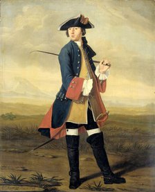 Portrait of Ludolf Backhuysen II, Painter, in the Uniform of the Dragoons, 1748. Creator: Tibout Regters.