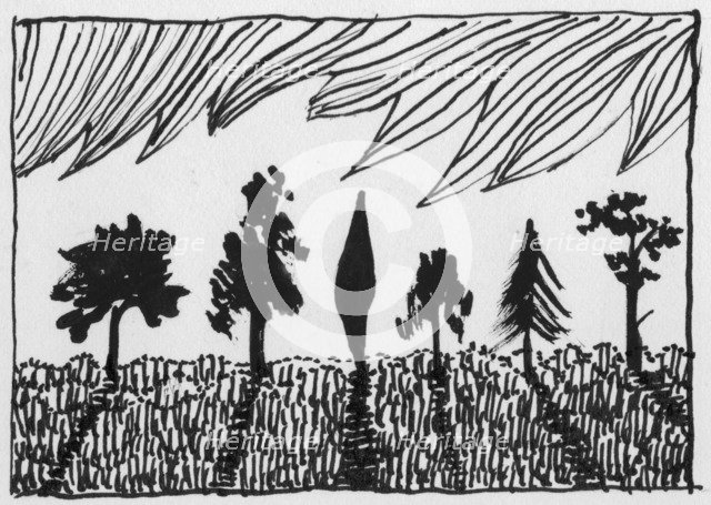 Trees, 1951. Creator: Shirley Markham.