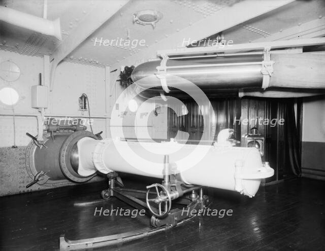 U.S.S. Maine, torpedo tube, (1896?). Creator: Unknown.
