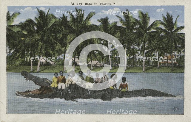 A Joy Ride in Florida - postcard mailed to Frederick Hoeing, 1917. Creator: Unknown.