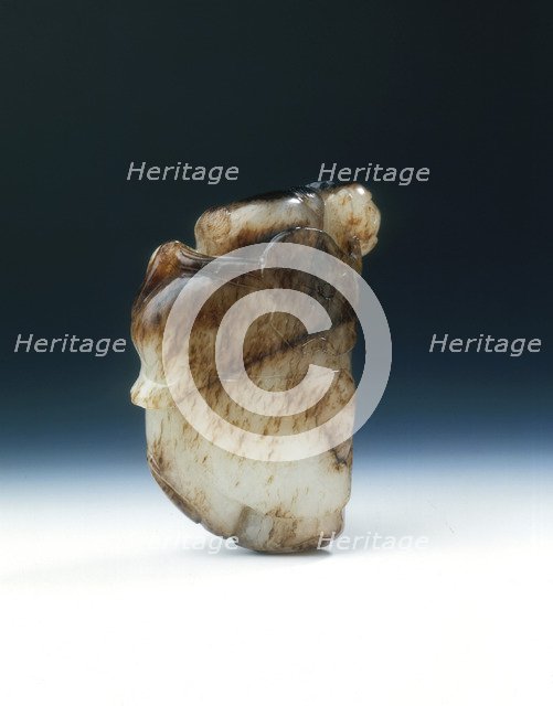 Jade boy with lotus leaf and flower, Song or Yuan dynasty, China, 11th-13th century. Artist: Unknown