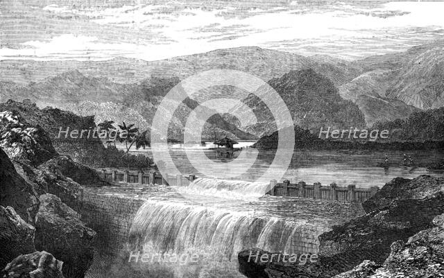 Dam for the new water supply of Bombay, 1872. Creator: Unknown.