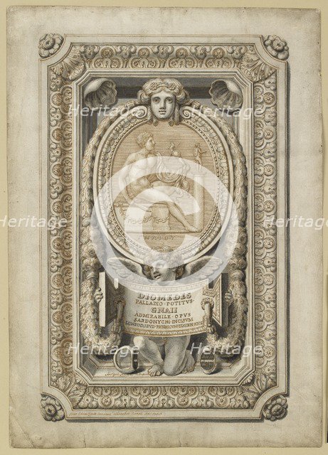 Design for an engraved gem in an ornamental setting, 1722. Artist: Girolamo Odam.