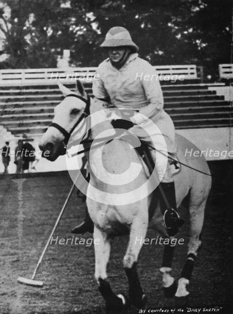 'Despite heavy responsibilities the favourite game of polo could not be neglected', c1930s, (1945) Artist: Unknown.