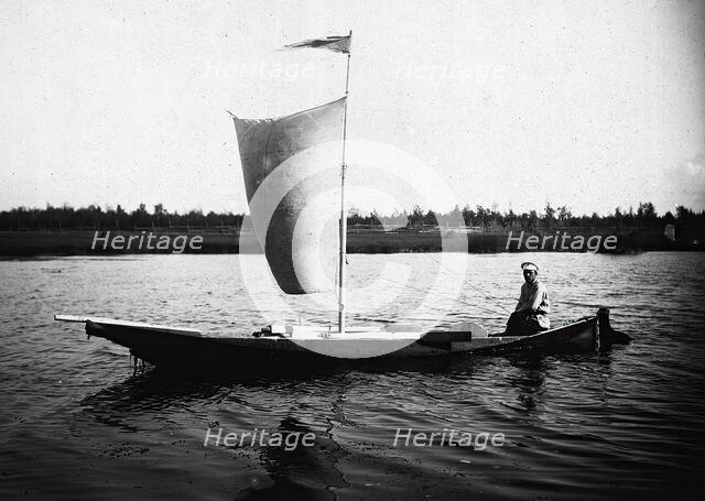 Sail Boat on the Lena River, 1890. Creator: Unknown.