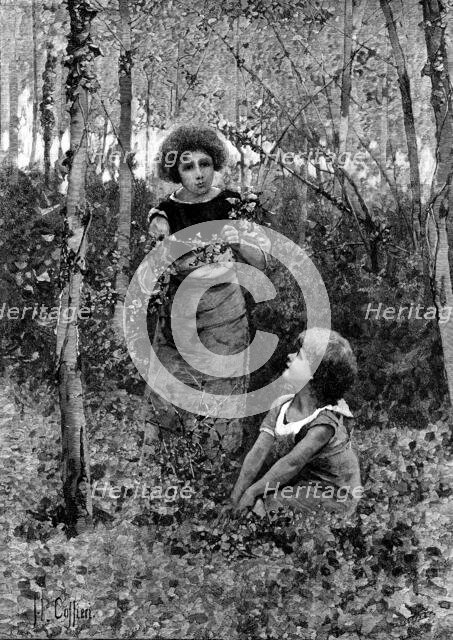 Gathering Ivy for Ball Dresses, drawn by H. Caffieri, 1890. Creator: Lascelles.