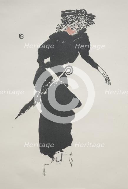 Woman with an Umbrella, 1894. Creator: Pierre Bonnard (French, 1867-1947); Published by L'Estampeoriginale in the Album de la Revue blanche, 1895.
