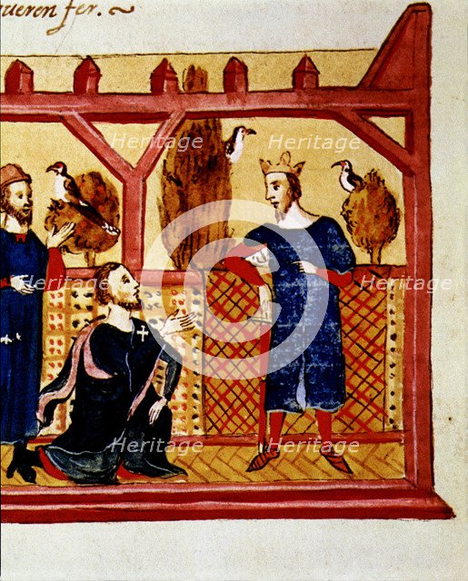 Interview in Alcaniz of the King James I the Conqueror (1213 - 1276) with Hugo Forcalquer and Bla…