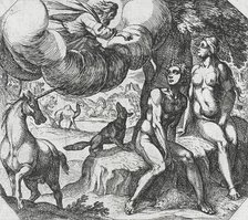 God Reproaching Adam and Eve for Their Disobedience, 16th century. Creator: Antonio Tempesta.