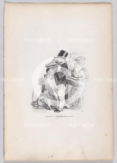 Only his belly was remarkable from Scenes from the Private and Public Life of Anima..., ca. 1837-47. Creator: Andrew Best Leloir.