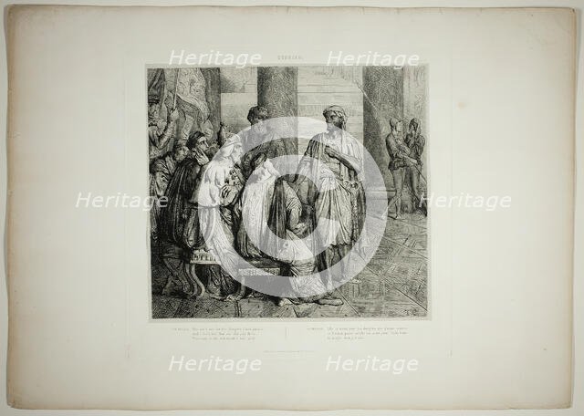 She Lov'd Me for the Dangers, plate three from Othello, 1844. Creator: Theodore Chasseriau.