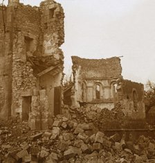 Ruined church, Trésauvaux, northern France, c1914-c1918. Artist: Unknown.