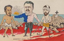 Roosevelt: "Assez! - Enough! - Genug!" A caricature on the Treaty of Portsmouth, 1905. Creator: Bianco, T. (active Early 20th cen.).