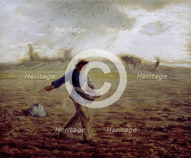 The Sower, c1865. Creator: Jean Francois Millet.