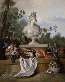 Still life with the bust of America, 1722. Creator: Oudry, Jean-Baptiste (1686-1755).