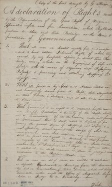 Document, 1776-06-12. Creator: Virginia Convention.