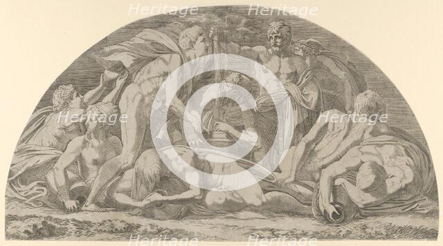 Jupiter Pressing the Stormclouds, 1540-56. Creator: Leon Davent.