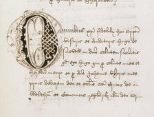 Initial from a register of deeds, early 16th-century. Creator: Unknown.