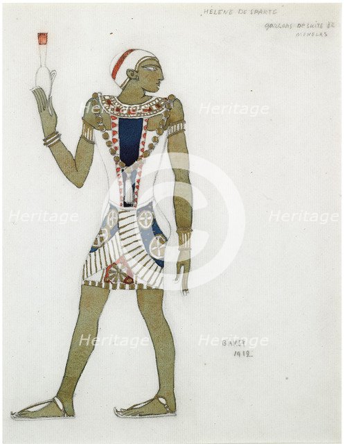 Costume design for the ballet Hélène de Sparte by E. Verhaeren and D. de Séverac, 1912. Artist: Bakst, Léon (1866-1924)