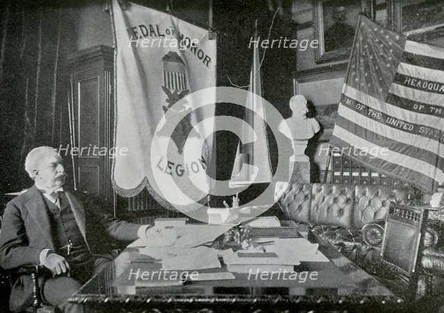 Nelson A Miles, US Army general, at his headquarters, 1898. Artist: Unknown