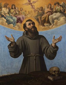 Saint Francis of Assisi in glory, End of 16th century. Creator: Carracci, Agostino (1557-1602).