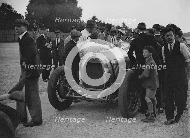 6 litre Delage at a Surbiton Motor Club race meeting, Brooklands, Surrey, 1928. Artist: Bill Brunell.