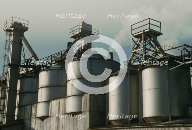 Section of the batch house at a plant...Owens-Corning Fiberglass Corporation, Toledo, Ohio, 1942. Creator: Alfred T Palmer.