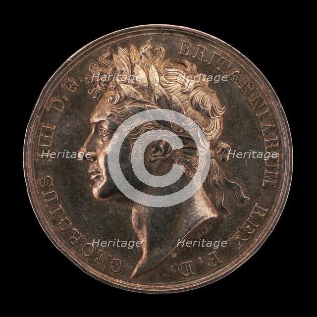 Coronation of King George IV [obverse], 1821. Creator: Benedetto Pistrucci.