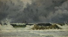 Rough Weather - The Coast Of Jutland, 1884.  Creator: Whitworth Wallis.