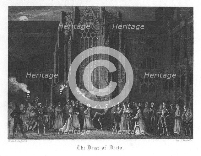 Scene from Old St Paul's by William Harrison Ainsworth, 1855. Artist: John Franklin