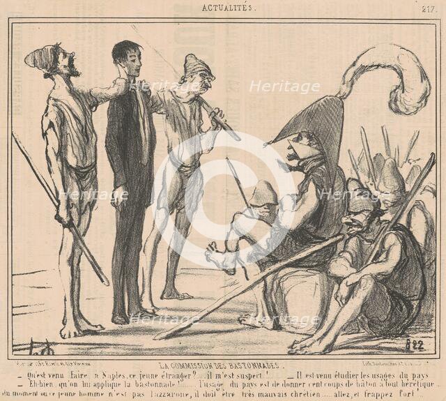 Commission des bastonnades, 19th century. Creator: Honore Daumier.