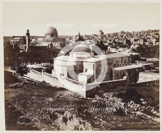 Eglis St. Anne, vue Generale De Jerusalem #255, Printed c.1870. Creator: Felix Bonfils.