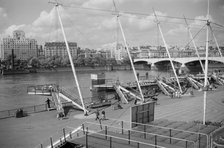 View from the Royal Festival Hall, South Bank, Lambeth, London, c1951-1962. Artist: SW Rawlings