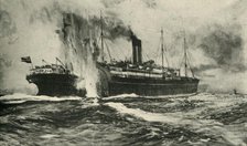 The sinking of the SS 'Arabic', First World War, 19 August 1915, (c1920). Creator: Unknown.
