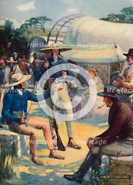 '1820 Settlers and their Boer Convoys', 1909. Artist: Joseph Ratcliffe Skelton.