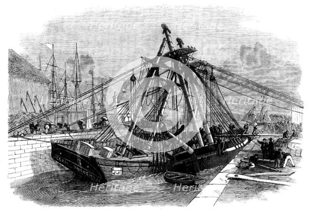 Accident at the Entry Lock of the East India Docks, Blackwall, 1858. Creator: Unknown.