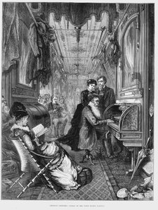 Sunday morning on the Union Pacific Railroad, USA, 1875. Artist: Unknown