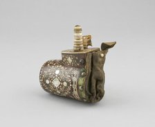 Powder Flask with Bullet Pouch, Central Europe, mid-17th century. Creator: Unknown.