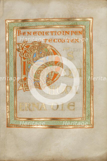 Decorated Incipit Page; Benedictional, about 1030-1040. Creator: Unknown.