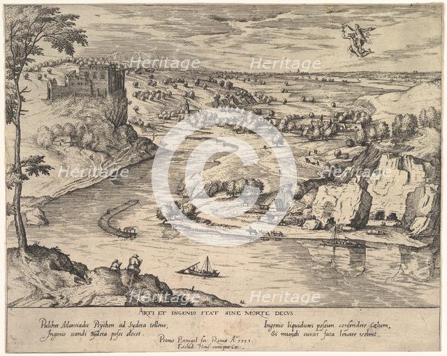 River Landscape with Mercury Abducting Psyche, ca. 1595. Creator: Simon Novellanus.